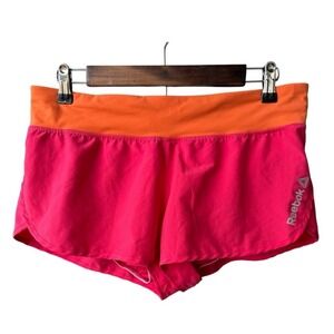 Reebok Shorts PlayDry Pink Orange Running Athletic Athleisure Gym Size Medium